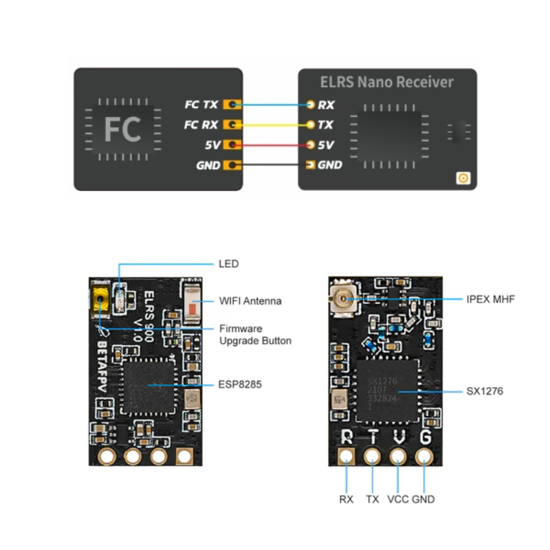 Приймач BetaFPV ELRS Nano Receiver 730-770 МГц - Зображення 3